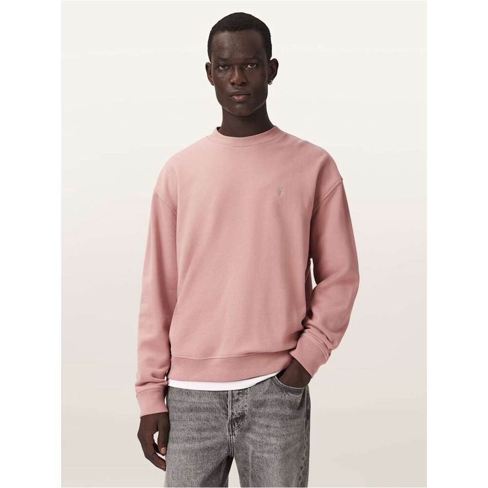 ALLSAINTS RAVEN CREW NECK RAMSKULL SWEATSHIRT PINK COLOR SIZE SMALL COTTON BLEND